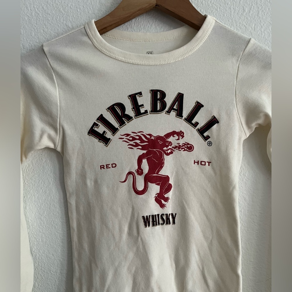 Fireball Whiskey Cropped Long Sleeve Shirt (XS) - Picture 2 of 4
